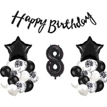 Düvenci Ticaret Balonevi Mavi Konfetili Balon Seti - 20 Adet