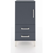 Arges Komodin 2 Raflı 2 Çekmeceli Tek Kapaklı 44X30X96 Antrasit-Antrasit