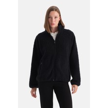 Siyah Kadın Polar Sweatshırt