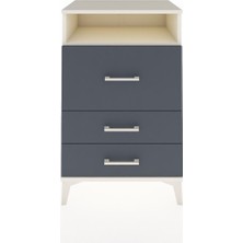 Hyperion Komodin Tek Raflı 3 Çekmeceli 60X44X96 Aytaşı-Antrasit
