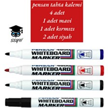 Pensan Tahta Kalemi 4 Adet 1 Adet Mavi  1 Adet Kırmızı 2 Adet Siyah