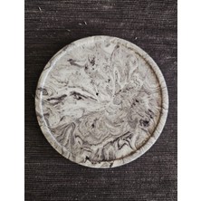 Utaylife El Yapımı Beton Yuvarlak Altlık Seti (2'li) | Dekoratif Mumluk, Takı ve Bardak Tepsisi, Sunumluk