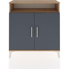 Arges Şifonyer 3 Raflı 2 Kapaklı 88X30X96 Çam-Antrasit