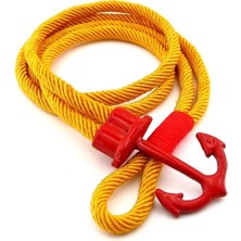 Sarı Kırmızı Taraftar Büyük Metal Çapalı Iki Sıra Sarma Erkek Bileklik M063B