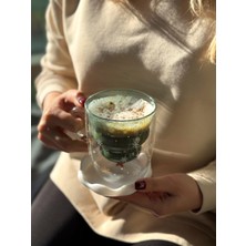 Linanware Çift 2 Li Camlı Cidarlı Kapaklı Kupa 250ML DC154