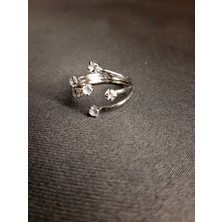 Mryart 6 Zirkon Taşlı Yüzük Gümüş Rengi Parmağınıza Zariflik Katın