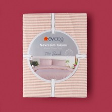 Soft Stripe Çift Kişilik Nevresim Takımı - Kiremit