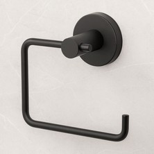 Siyah Kapaksız Wc Kağıt Aparatı Vidalı Paslanmaz Metal Duvar Tipi Tuvalet Kağıtlık Banyo Aksesuarı