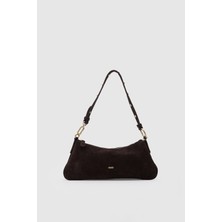 Oggo Suvea Kahve Süet Deri Omuz Çantası