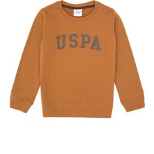 U.S. Polo Assn. Erkek Çocuk Camel Basic Bisiklet Yaka Sweatshirt 50313830-VR233