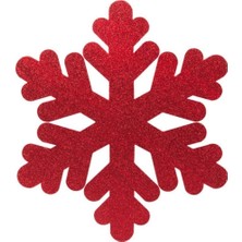 Yılbaşı Strafor Kırmızı Küçük Kar Tanesi 25 cm Çift Taraf
