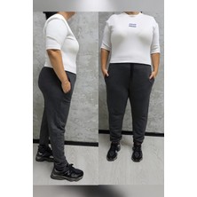 BSBYN-2310 Büyük Beden Kemer Paça Ribana Bayan Eşofman