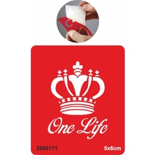 Tek Hayat Taç Tattoo Geçici Dövme Şablonları Kına Kalıpları