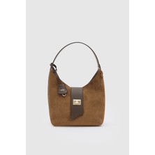 Oggo Suvea Vizon Süet Deri Omuz Çantası