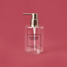 Yuvarlak Borosilikat Cam Sıvı Sabunluk - Şeffaf / Gri