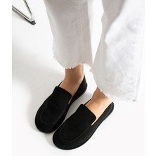 Konforlu Kadın Süet Mokasen Ayakkabı Loafer