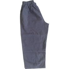 %100 Pamuk, Keten Kumaştan Beli Lastikli ve Bağcıklı Kadın Kapri Pantolon(Solma ve Çekme Yapmaz)