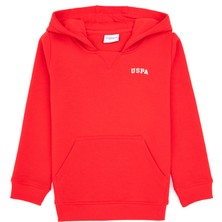 U.S. Polo Assn. Erkek Çocuk Kırmızı Basic Kapüşonlu Sweatshirt 50313808-VR030