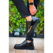 Zr-X3 Siyah Rugan Bağcıklı Günlük Erkek Casual Ayakkabı