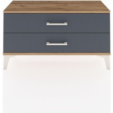 Arges Şifonyer 2 Çekmeceli 88X30X48 Çam-Antrasit
