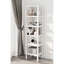 Ombeg Vesken Dekoratif 6 Bölmeli Plastik Çok Amaçlı Banyo Düzenleyici Saksılık Kitaplık Beyaz