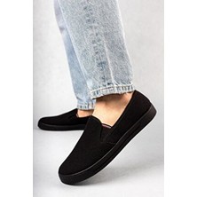 Emek Kadın Siyah Phantom Dokuma Slip-On Ayakkabı Düz Taban Ortopedik Taban ile Günlük Rahatlık