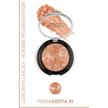 Sheida Terracotta Allık Pudra No:21 Işıltılı Özellikte Ciltle Uyumlu Mozaik Renk Tonları
