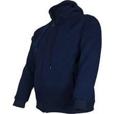 Büyük Beden Kapşonlu Fermuarlı Kışlık Sweatshirt