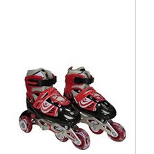 Karsan Toys Ayarlanabilir 2+2 Işıklı Çocuk Paten Unisex Metal Alıştırma Taşıma Çantalı 4 Tekerlekli