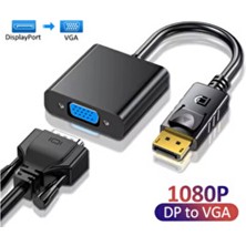 Displayport Dp VGA Adaptör Kablosu Erkek Dp Erkek VGA Dönüştürücü Pc Dizüstü Hdtv Monitör Için