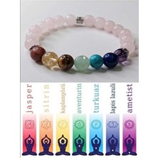 7 Çakra Bilekliği Pembe Kuvars Taşlı Gerçek Doğal Taş Kadınlar İçin Şık Tasarım