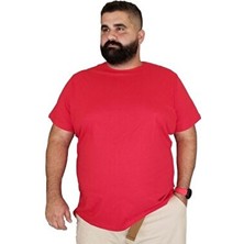 Erkek Kırmızı Büyük Beden Pamuklu Sweatshirt