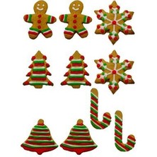15 Adet Gıngerbread (Zencefilli Kurabiye) , Yılbaşı Ağacı Süsleme Kurabiyesi