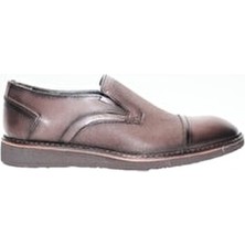 Rego 1402 Günlük Hakiki Deri Erkek Ayakkabı Kahverengi Düz Taban Casual Kullanım İçin