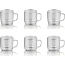 6 Adet 250 ml Kırılmaz,çizilmez Polikarbon Plastik Şeffaf Çay-Kahve Kupası ( Cam Değildir!!!)