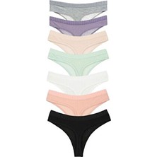 Vanilya Secret 7'li Paket Pamuk Tanga Düz Desenli Kadın İç Giyim Rahat Tasarım