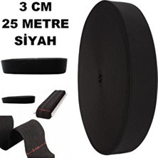 Don Paça Lastiği Kaliteli Lastik 25 Metre Siyah Bel Don Paça Lastiği Yassı Geniş Lastik Lateks 3 cm