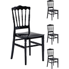 ModaLife Miray 4 Adet Siyah Mutfak Yemek Sandalye Klasik Tasarım Plastik Malzeme ile Şık ve Dayanıklı