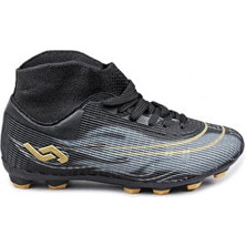 Jump Erkek Çoraplı Çim Saha Kramponu Siyah Model 29676 Yüksek Performanslı Futbol Ayakkabısı