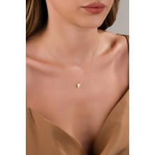 14 Ayar Altın 3 Boyutlu F Harfli Kolye