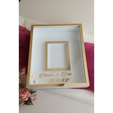Verda Çerçeve Verda Beyaz-Gold 40X50 cm Fotoğraf Bölümlü Anı Çerçevesi Ledli ve Isimli Gül Tablosu