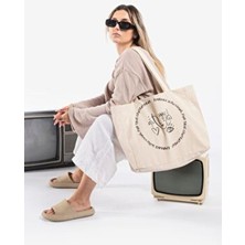 "embrace" Canvas Tote Omuz ve Plaj Çantası