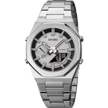 SKMEI 1816 Erkek Kol Saati Metal Kordonlu 3 ATM Suya Dayanıklı Analog ve Dijital Fonksiyonlar