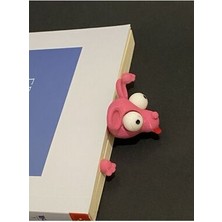 Sıkışmış Fare Pembe Kitap Ayracı 1 Adet Eğlenceli Tasarım ile Kitaplarınızı Koruyun