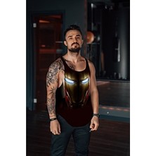 Freeyez Iron Man Dokuma Kumaşlı Fitness Tank Top  Sporcu Atleti Rahat Kalıp