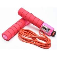 Saplı Renkli Zıplama Ipi Egzersiz Evde Spor Pembe Sayaçlı Ip Atlama Halatı