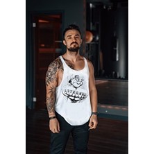 Freeyez Strong Reis Kadın Sporcu Atleti Beyaz Dokuma Kumaşlı Tank Top Hafif Tasarım ve Rahat Kalıp