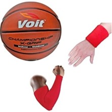 Voit Xgrip 7 Numara Kırmızı Basketbol Topu, Basketbol Kolluğu ve Sporcu Havlu Bilekliği ile Yüksek Performans