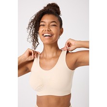 Kadın Dikişsiz Kalın Askılı Esnek Pedli Büstiyer