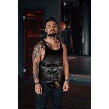 Freeyez King Gorilla Smoke Sporcu Atleti Dokuma Fitness Tank Top Rahat Yazlık Tasarım
